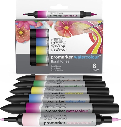 [290166] WINSOR & NEWTON WATERCOLOUR MARKER 6 FLORAL