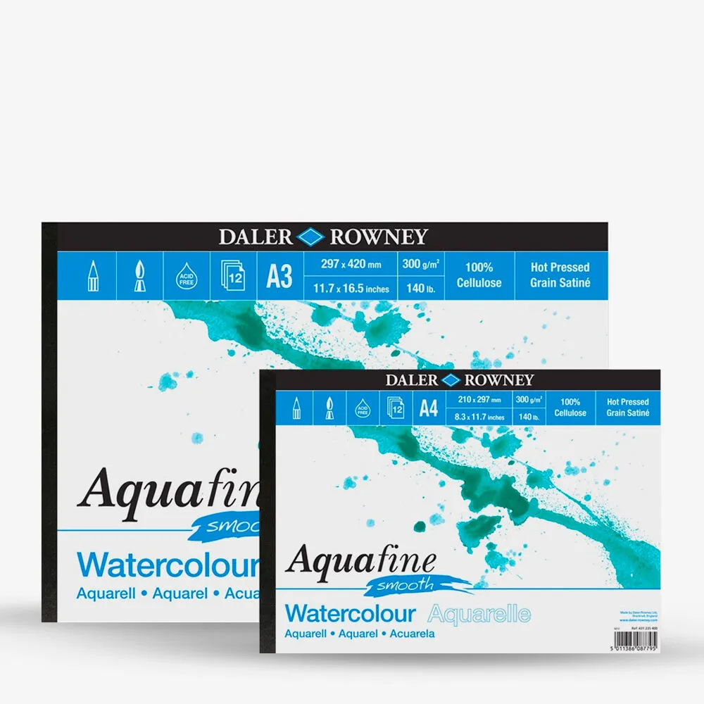 DALER ROWNEY AQUAFINE WATERCOLOUR SMOOTH PRESS PADS 300GSM