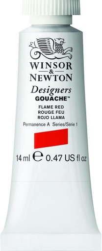 WINSOR & NEWTON DESIGNERS GOUACHE 14ML TUBE FLAME RED