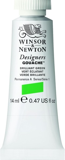 WINSOR & NEWTON DESIGNERS GOUACHE 14ML TUBE BRILLIANT GREEN