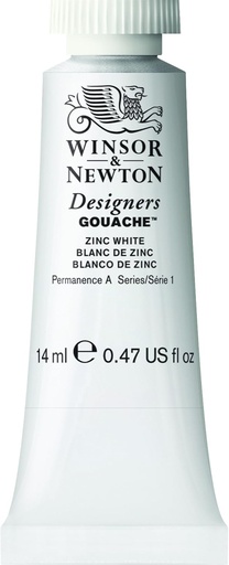 WINSOR & NEWTON DESIGNERS GOUACHE 14ML TUBE ZINC WHITE ROW