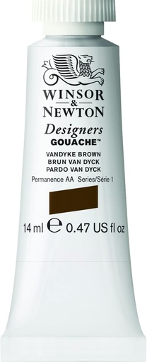 WINSOR & NEWTON DESIGNERS GOUACHE 14ML TUBE VANDYKE BROWN ROW