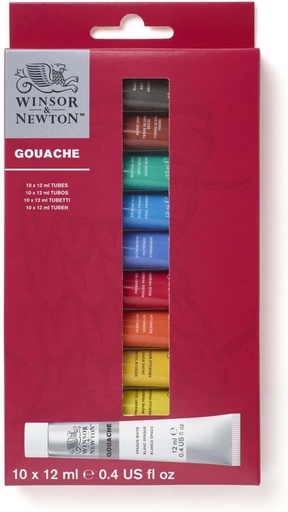 WINSOR & NEWTON GOUACHE COLOUR 10X12ML ACCESS SET