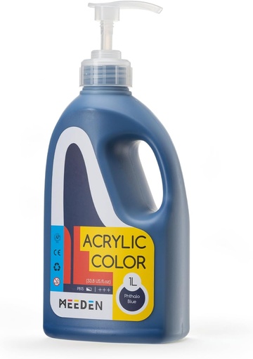 [PTA-1060-450] Meeden Phthalo Blue Acrylic Paint: 1L /33.8 oz 
