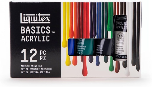 [3699403] LIQUITEX BASICS ACRYLIC COLOUR SET 12X22ML V2 ROW