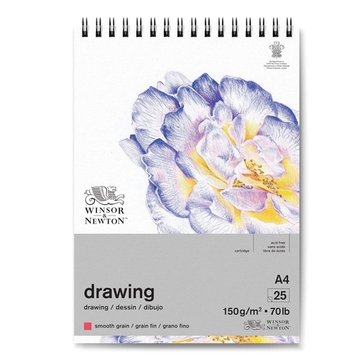 WINSOR & NEWTON DRAWING PADW SMOOTH 150 A4 25S