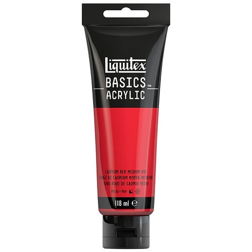 [8870015] LQX BASICS ACRYLIC COLOUR 118ML CADMIUM RED MEDIUM HUE ROW