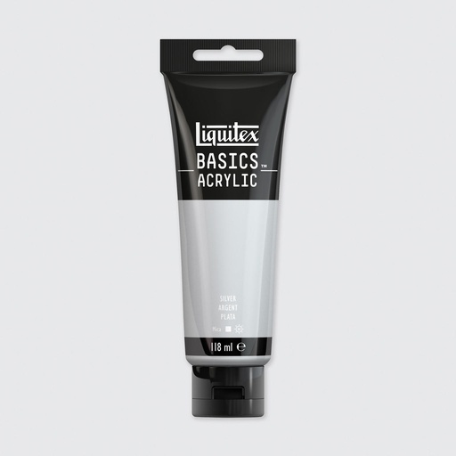 LIQUITEX BASICS ACRYLIC COLOUR 118ML SILVER