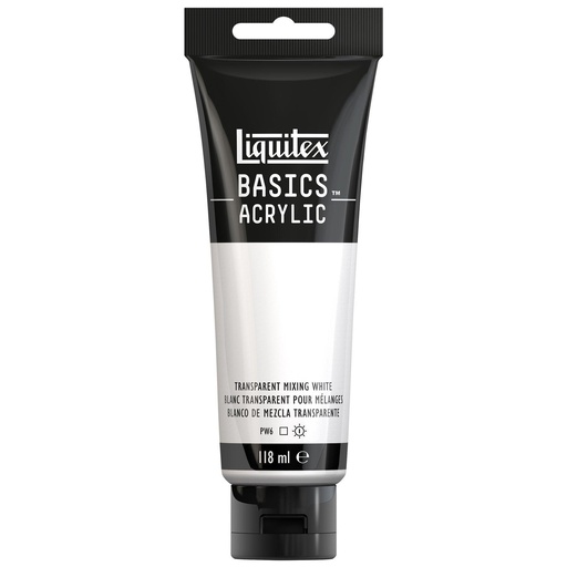 [8870059] LIQUITEX BASICS ACRYLIC COLOUR 118ML TRANSPARENT MIXING WHITE ROW