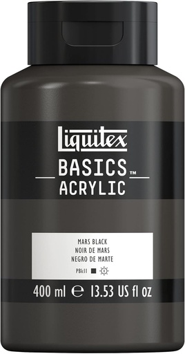 [8870335] LIQUITEX BASICS ACRYLIC COLOUR 400ML JAR MARS BLACK ROW
