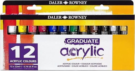 DALER ROWNEY GRAD ACRYLIC 12X22ML SET