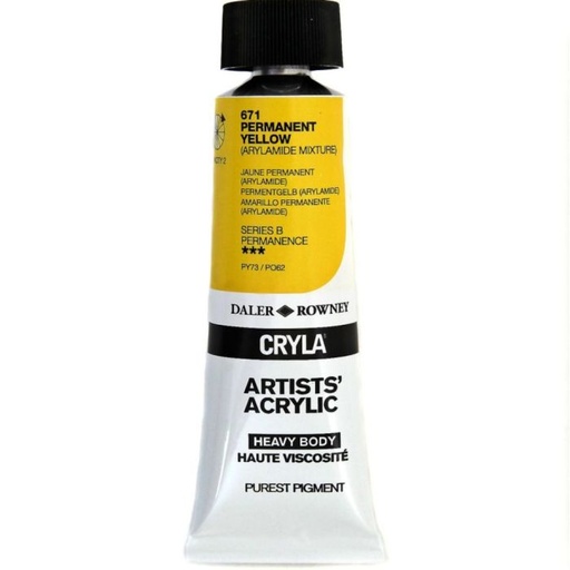 DALER ROWNEY CRYLA 75ML PERMANENT YELLOW