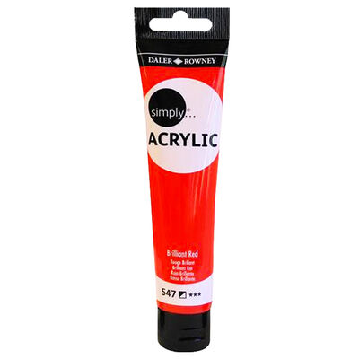 DALER ROWNEY SIMPLY ACRYLIC 75ML SL BRILLIANT RED