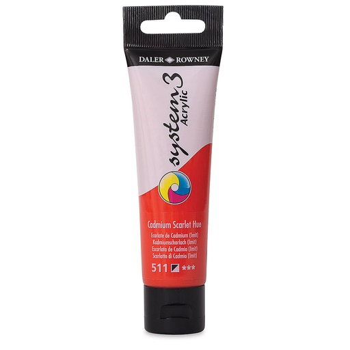 DALER ROWNEY SYSTEM3 ACRYLIC 59ML CADMIUM SCARLET HUE