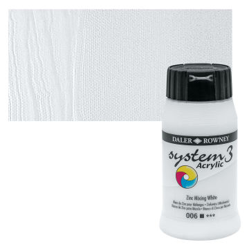 DALER ROWNEY SYSTEM3 ACRYLIC 500ML ZINC MIXING WHITE