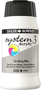 DALER ROWNEY SYSTEM3 ACRYLIC 500ML ZINC MIXING WHITE