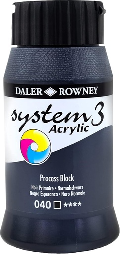 DALER ROWNEY SYSTEM3 ACRYLIC 500ML PROCESS BLACK