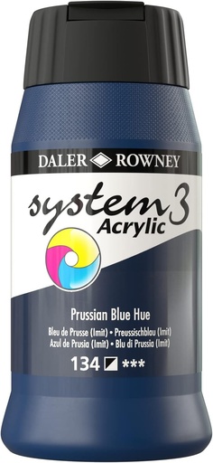 DALER ROWNEY SYSTEM3 ACRYLIC PAINT 500ML PRUSSIAN BLUE HUE