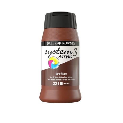 DALER ROWNEY SYSTEM3 ACRYLIC 500ML BURNT SIENNA