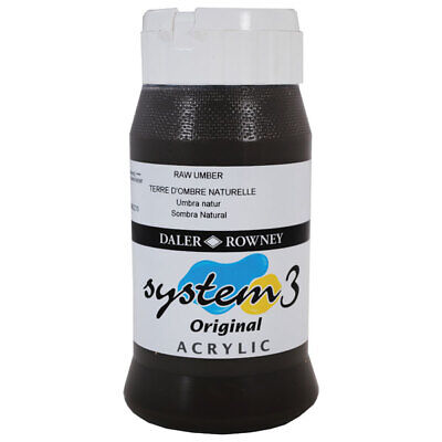 DALER ROWNEY SYSTEM3 ACRYLIC 500ML RAW UMBER