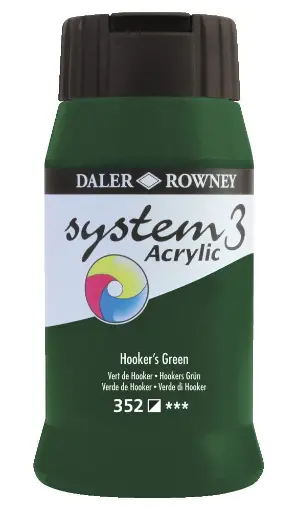 DALER ROWNEY SYSTEM 3 ACRYLIC 500ML HOOKER'S GREEN