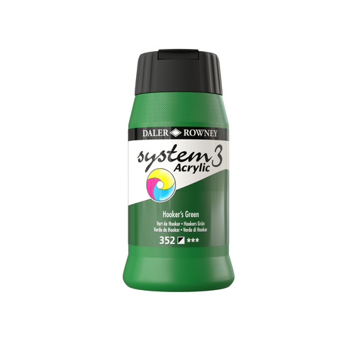 DALER ROWNEY SYSTEM 3 ACRYLIC 500ML HOOKERS GREEN