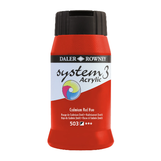 DALER ROWNEY SYSTEM3 ACRYLIC 500ML CADMIUM RED H