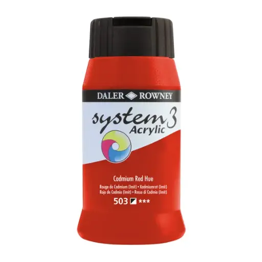 DALER ROWNEY SYSTEM3 ACRYLIC 500ML CADMIUM RED HUE