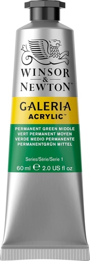 [2120484] WINSOR & NEWTON GALERIA ACRYLIC COLOUR 60ML TUBE PERMANENT GREEN MIDDLE