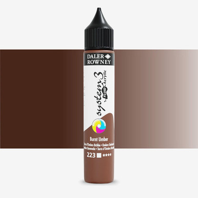 DALER ROWNEY SYSTEM3 FLUID 29.5ML BURNT UMBER