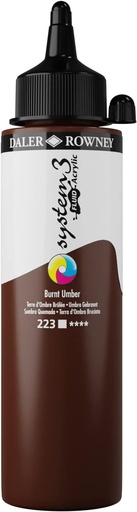 DALER ROWNEY SYSTEM3 FLUID 250ML BURNT UMBER