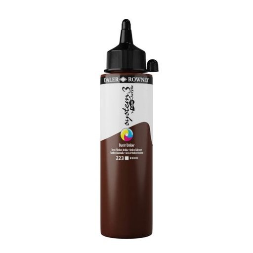 DALER ROWNEY SYSTEM3 FLUID 250ML BURNT UMBER