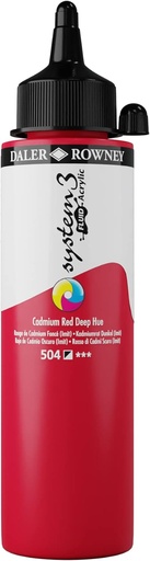 DALER ROWNEY SYSTEM3 FLUID 250ML CADMIUM RED DEEP HUE