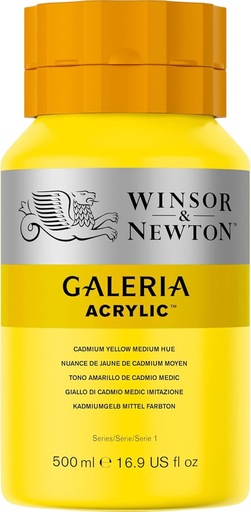 [2150120] WINSOR & NEWTON GALERIA ACRYLIC COLOUR 500ML BTL CADMIUM YELLOW MED HUE