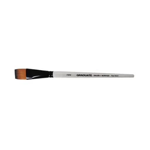 DALER ROWNEY GRADUATE SHORT HANDLE PONY/SYNTHETIC FLAT WASH SIZE 3/4 INCH
