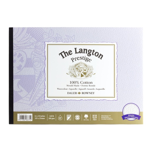 DALER ROWNEY LANGTON WATERCOLOUR HOT PRESSED PAD 300GSM 14X10 INCH 12 SHEETS