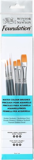WINSOR & NEWTON FOUNDATION WATERCOLOUR SYNTHETIC BRUSH SH 6 PACK