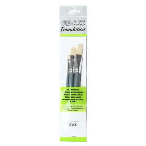 WINSOR & NEWTON FOUNDATION OIL HOG BRUSH SHORT HANDLE 3 PACK