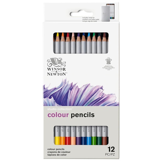 WINSOR & NEWTON COLOURED PENCIL  STUDIO 12 TIN SET