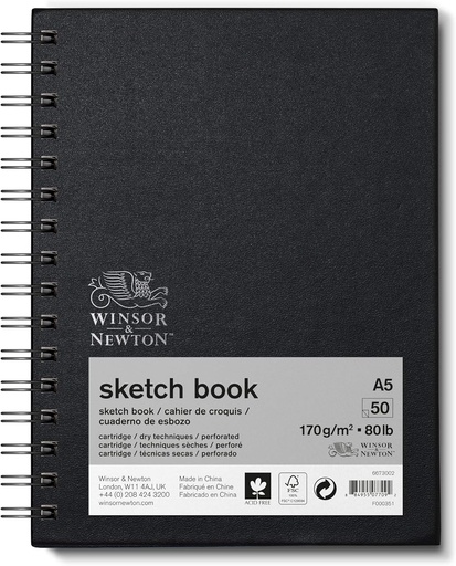 [6673002] WINSOR & NEWTON SKETCH BOOKW 170 A5P 50S