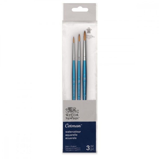 WINSOR & NEWTON COTMAN BRUSH SHORT HANDLE PACK OF 3 V.1 FSC 100%