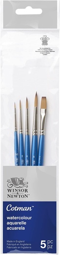 WINSOR & NEWTON COTMAN BRUSH SHORT HANDLE PACK OF 5 V.1 FSC 100%