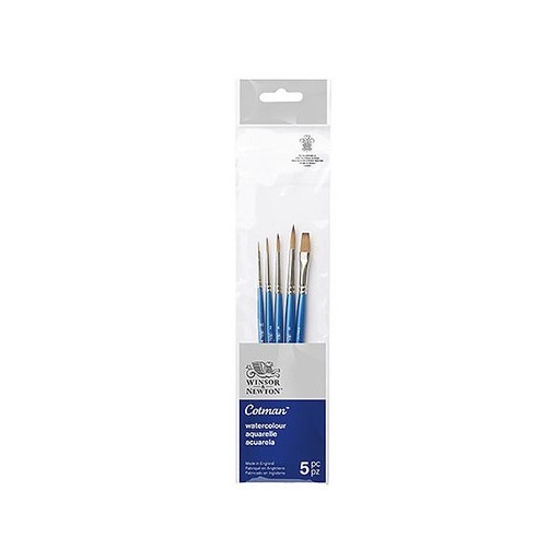 WINSOR & NEWTON COTMAN BRUSH SHORT HANDLE PACK OF 5 V.1 FSC 100%