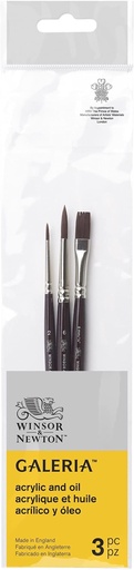 WINSOR & NEWTON GALERIA BRUSH SHORT HANDLE PACK OF 3 V.1 FSC 100%
