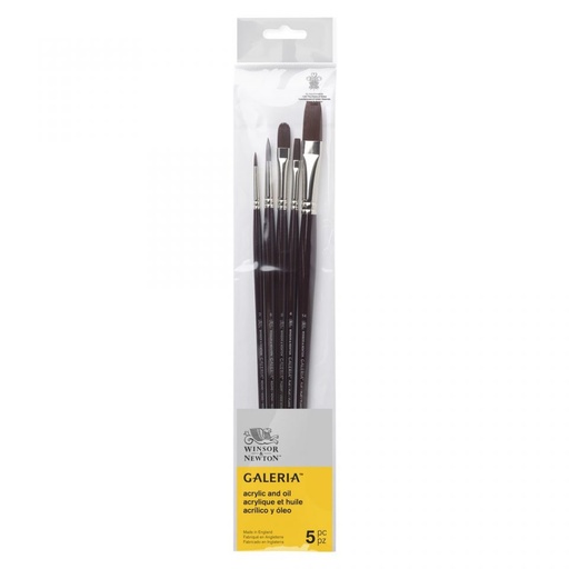 WINSOR & NEWTON GALERIA BRUSH LONG HANDLE PACK OF 5 V.1 FSC 100%