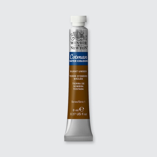 WINSOR & NEWTON COTMAN WATERCOLOUR 8ML TUBE BURNT UMBER