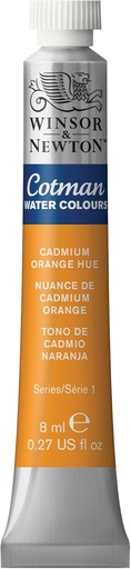 WINSOR & NEWTON COTMAN WATERCOLOUR 8ML TUBE CADMIUM ORANGE HUE 