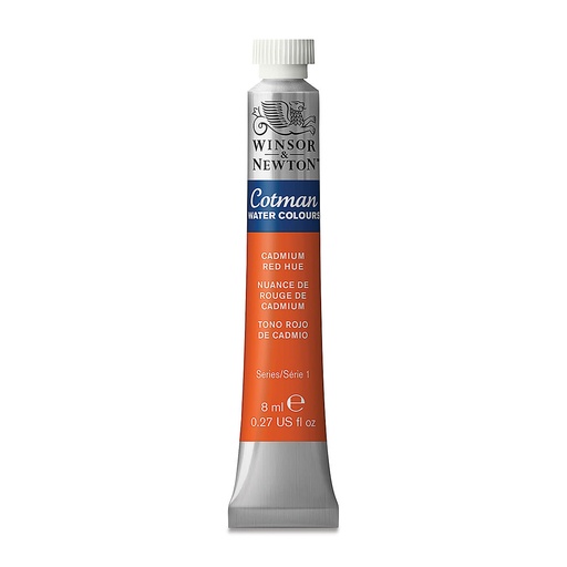 WINSOR & NEWTON COTMAN WATERCOLOUR 8ML TBE CADMIUM RED HUE ROW