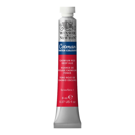 WINSOR & NEWTON COTMAN WATERCOLOUR 8ML TBE CADMIUM RED DEEP HUE ROW