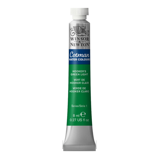 WINSOR & NEWTON COTMAN WATERCOLOUR 8ML TBE HOOKER'S GREEN LIGHT ROW